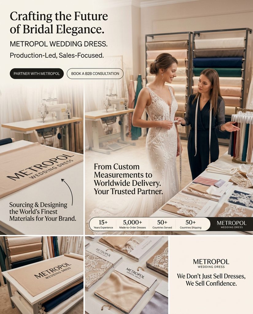 custom wedding dress manufacturer for bridal boutiques